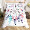 Feelyou Dreamcatcher Duvet Cover Boho Dream Catcher Bedding Set Bohemian Style Comforter Cover for Girls Children Women Bedroom Decor Floral Flowers Hippie Feather Bedspread Cover King Size 3Pcs view 1