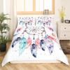 Feelyou Dreamcatcher Duvet Cover Boho Dream Catcher Bedding Set Bohemian Style Comforter Cover for Girls Children Women Bedroom Decor Floral Flowers Hippie Feather Bedspread Cover King Size 3Pcs view 3