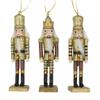 Kurt S. Adler Wooden 6" Nutcracker Christmas Tree Ornaments Festive Decoration (Set of 3 Honey Bee Gold and Black Glittered Nutcracker C4894) view 1