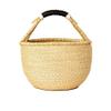 Extra Large Ghana Bolga African Dye-Free Market Basket with Black & Tan Handle - (Extra Large: 16-18 Across) view 1