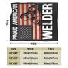 Proud American Welder Flag Throw Blanket Ultra-Soft Micro Fleece Blanket Movies Blanket for Bed Couch Living Room 80"x60" view 3