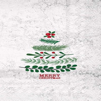 Boston International BF882200 IHR 3-Ply Guest Towel Buffet Paper Napkins, 8.5 x 4.5-Inches, Natural Christmas Tree