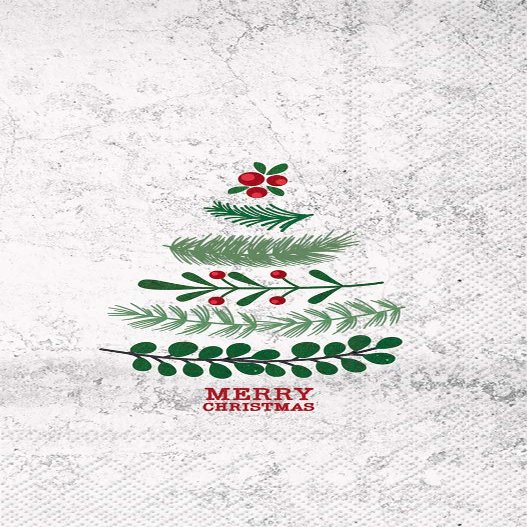 Boston International BF882200 IHR 3-Ply Guest Towel Buffet Paper Napkins, 8.5 x 4.5-Inches, Natural Christmas Tree