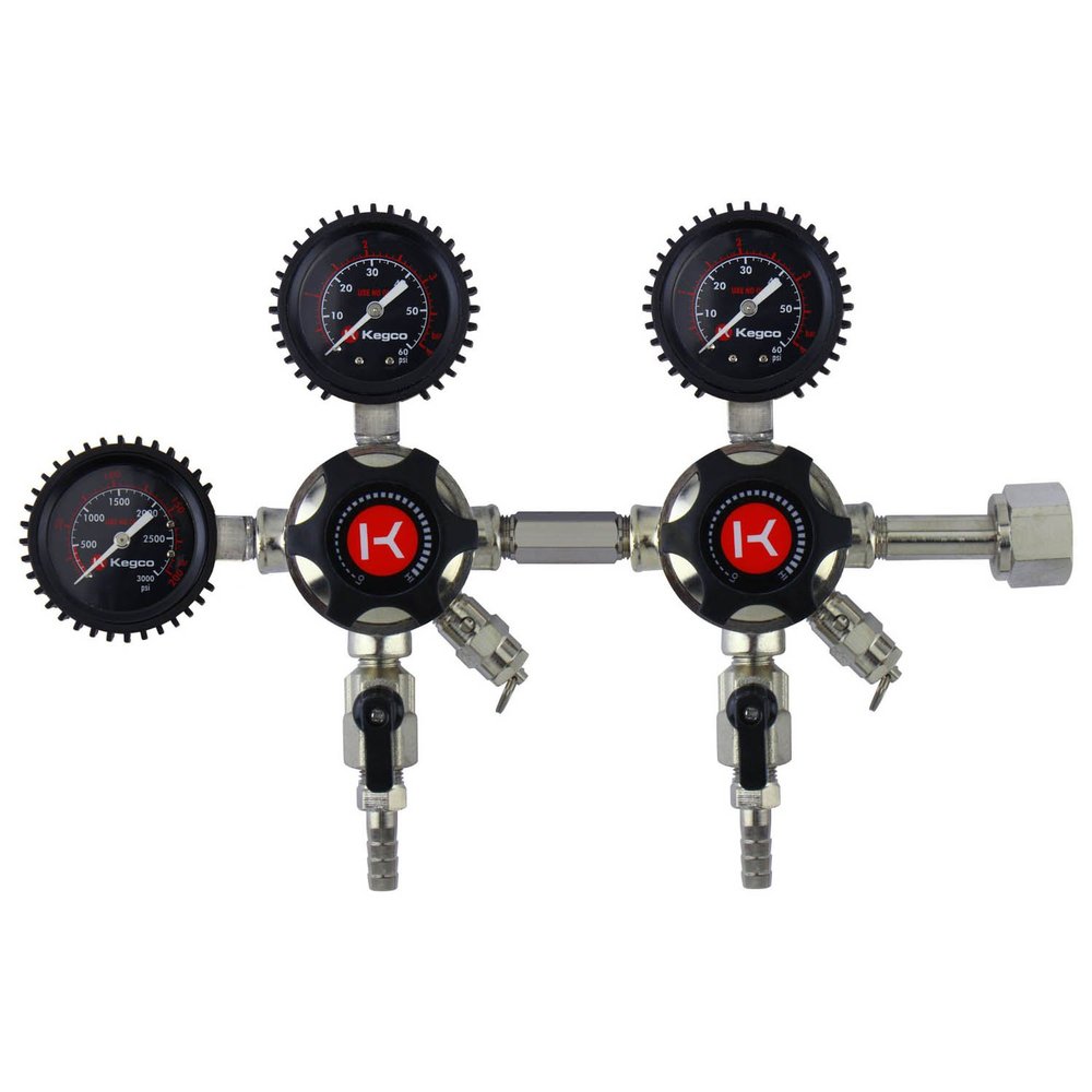 Kegco 3PLHU5DB Elite Series Dual Body CO2 Draft Beer Regulator