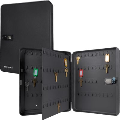Barska Wall Mount Key Cabinet with Combination Code Steel Locking Key Organizer Box for Home, Office, Business, Rental Property, and Commercial Use