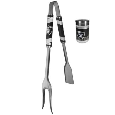 Siskiyou Sports NFL Las Vegas Raiders Unisex 3 in 1 BBQ Tool and Salt & Pepper Shaker, Team Colors, One Size
