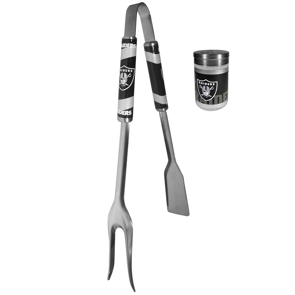 Siskiyou Sports NFL Las Vegas Raiders Unisex 3 in 1 BBQ Tool and Salt & Pepper Shaker, Team Colors, One Size