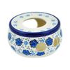 Polmedia Polish Pottery Heater - Flowing Blues Pattern Handmade in Boleslawiec Poland by Ceramika Artystyczna + Certificate of Authenticity view 1