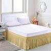 Amuze Bedding Eay Fit Elastic Wrap Around Ruffled Bed Skirt Recron 600 Thread Count(Gold, Queen, Drop Length 14 Inches) view 2