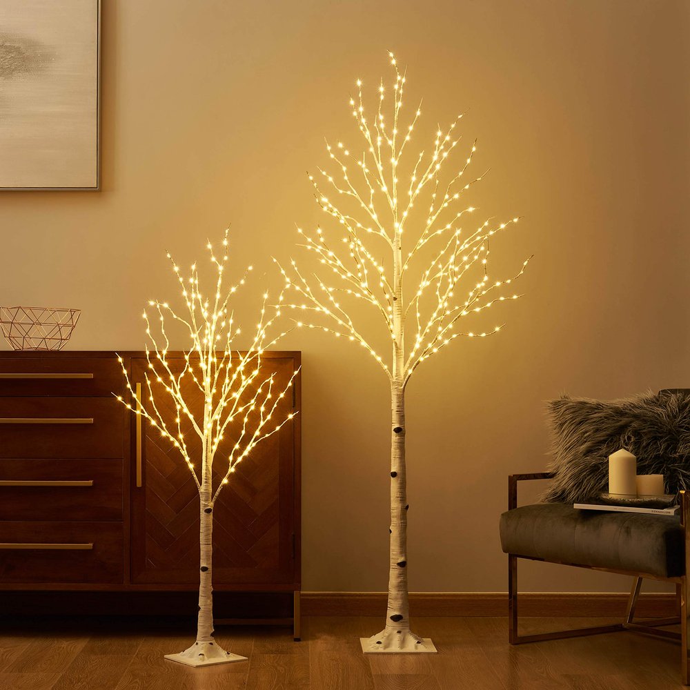 LITBLOOM Lighted Birch Twig Tree with Fairy Lights 4FT 200 LED 6FT 330 LED Lights for Indoor Outdoor Home Christmas Easter Ramadan Decoration