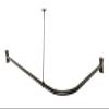 Artiwell L Shaped Shower Curtain Rod, Bathroom Bathtub Corner Shower Curtain Rod with Ceiling Support (MATT BLACK) view 2