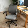 FORCHEER Desk Chair Back and Seat Cover 2 Pieces Light Grey Jacquard Stretch Split Office Chair Covers Water Resistant Washable view 2