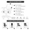 FORCHEER Desk Chair Back and Seat Cover 2 Pieces Light Grey Jacquard Stretch Split Office Chair Covers Water Resistant Washable view 3