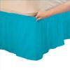Amuze Bedding Eay Fit Elastic Wrap Around Ruffled Bed Skirt Recron 600 Thread Count(Turquoise Blue, Twin, Drop Length 14 Inches) view 1