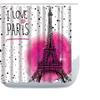 Amagical Paris Eiffel Tower Love Paris Polka Dot Pattern 4 Piece Bathroom Mat Set Shower Curtain Set Bath Mat Contour Mat Toilet Cover Waterproof Shower Curtain with 12 Hooks view 2
