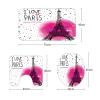 Amagical Paris Eiffel Tower Love Paris Polka Dot Pattern 4 Piece Bathroom Mat Set Shower Curtain Set Bath Mat Contour Mat Toilet Cover Waterproof Shower Curtain with 12 Hooks view 4