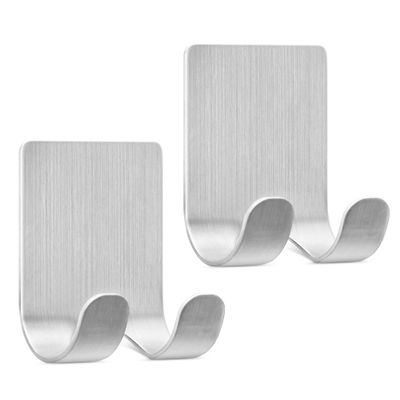 kwmobile 2x Razor Holder- Self-Adhesive Aluminum Alloy Shaver Wall Mount - Bathroom Organizer for Showers - Silver