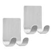 kwmobile 2x Razor Holder- Self-Adhesive Aluminum Alloy Shaver Wall Mount - Bathroom Organizer for Showers - Silver view 1