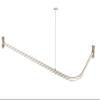 Artiwell L Shaped Shower Curtain Rod, Bathroom Bathtub Corner Shower Curtain Rod with Ceiling Support (BRUSHED NICKEL) view 2