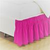 Amuze Bedding Eay Fit Elastic Wrap Around Ruffled Bed Skirt Recron 600 Thread Count(Hot Pink, Olympic Queen, Drop Length 14 Inches) view 1