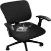 FORCHEER Desk Chair Cover Black Jacquard Stretch Office Chair Covers Two Piece for Split Office Chairs Water Resistant Washable view 1