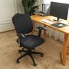 FORCHEER Desk Chair Cover Black Jacquard Stretch Office Chair Covers Two Piece for Split Office Chairs Water Resistant Washable view 2