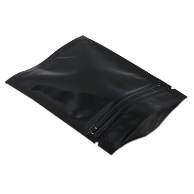 MITOB 100 Pack 3.1x4.7 inch Mylar Bags for Zip Reusable Aluminum Foil Lock Package Bag Candy DIY Chocolate Coffee Nut Food Long Term Storage Zipper Lock Packaging Bag with Tear Notch (Black)
