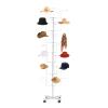 DIFU DENESTUS Hat Clothes Racks with 7 Tier 35 Metal Displayer and Coat Hooks for Store or Home Storage Adjustable Rotating Height Stand Organizer Space Saver (White Coat Stand) view 1