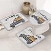 BABE MAPS Thanksgiving 3 Piece Bathroom Rug Set Non Slip Bath Rug Toilet Contour Mat Lid Cover Machine Washable & Non Slip Bath Rugs for Bathroom, Tub, Shower Pumpkin Truck It's Fall Y'all Plank view 1