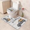 BABE MAPS Thanksgiving 3 Piece Bathroom Rug Set Non Slip Bath Rug Toilet Contour Mat Lid Cover Machine Washable & Non Slip Bath Rugs for Bathroom, Tub, Shower Pumpkin Truck It's Fall Y'all Plank view 4