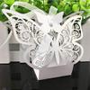 HABADOG 10Pcs/Set Butterfly Laser Cut Hollow Carriage Favors Box Gifts Candy Boxes with Ribbon Baby Shower Wedding Event Party Supplies (Color : Purple, Gift Box Size : 80X45X80mm) view 3