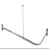 Artiwell L Shaped Shower Curtain Rod, Bathroom Bathtub Corner Shower Curtain Rod with Ceiling Support (CHROME PLATED) view 2