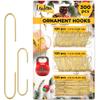 Leafeon Pack Christmas Ornament Hooks - Ornament Hanger for Christmas - Essential Hooks for Ornament Hangers (300 pcs Gold) view 1