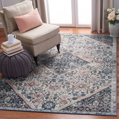 SAFAVIEH Washable Rug Journey Collection - Large - 7'9" x 10', Ivory & Pink, Slip Resistant & Easy Cleaning, Ideal for Living Room, Bedroom, Dining Space (JNY150A)