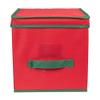 13" Red and Green Christmas Ornament Storage Box with Removable Dividers view 2