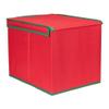 13" Red and Green Christmas Ornament Storage Box with Removable Dividers view 4