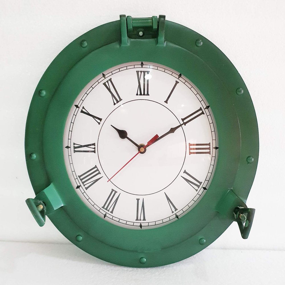 Antique Green Patina Marine Brass Ship Nautical Porthole Clock Nautical Wall Clock Home Decorative