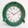 Antique Green Patina Marine Brass Ship Nautical Porthole Clock Nautical Wall Clock Home Decorative view 1