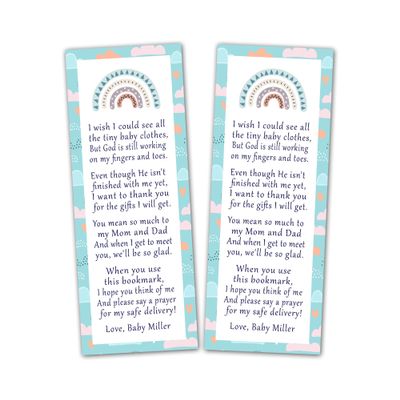 30 bookmarks boho rainbow baby shower favors personalized gender neutral