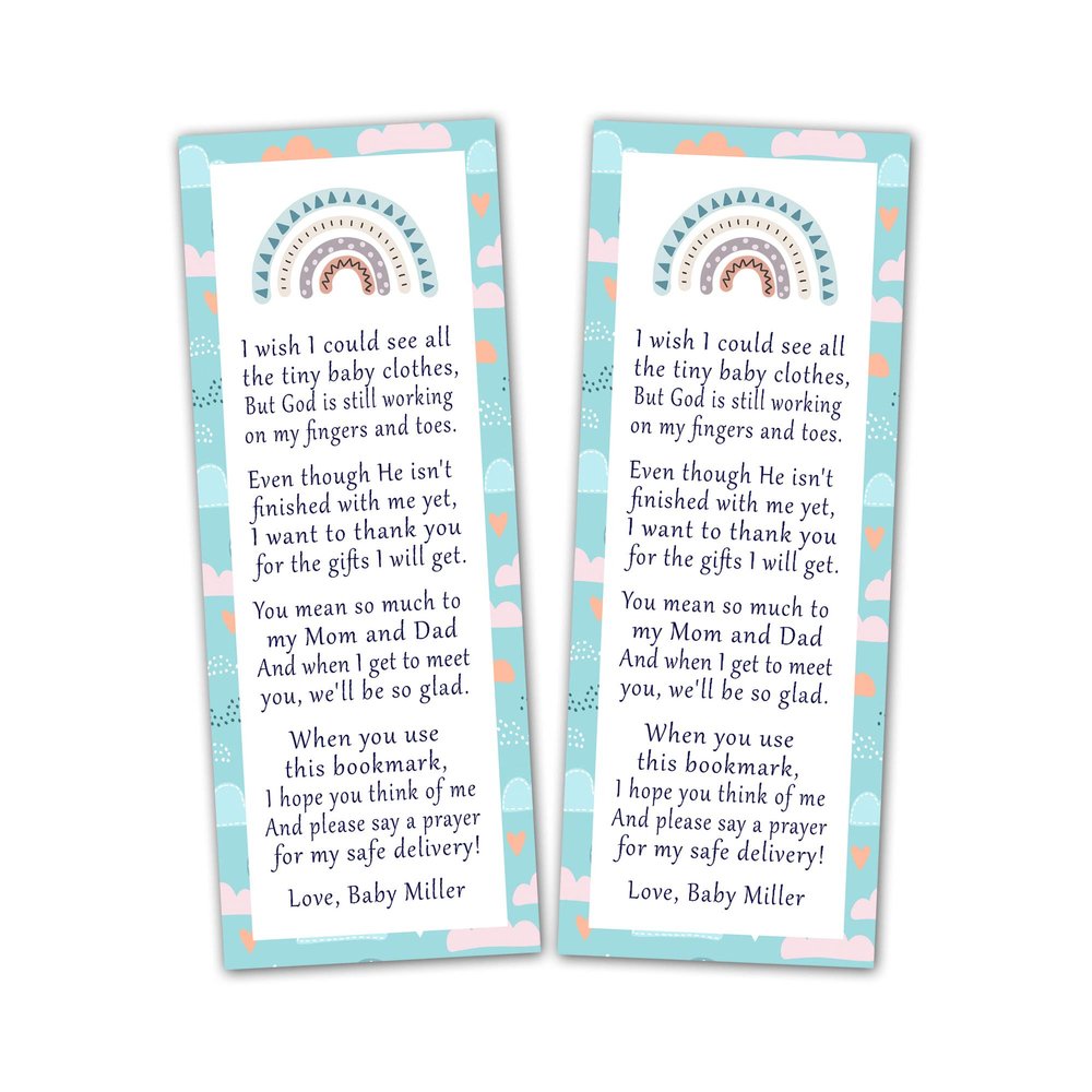 30 bookmarks boho rainbow baby shower favors personalized gender neutral