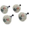 Polmedia Polish Pottery Set of 4 Drawer Pull Knobs 1-1/2 inch - Single Rose Pattern Handmade in Boleslawiec Poland by Ceramika Artystyczna + Certificate of Authenticity view 1