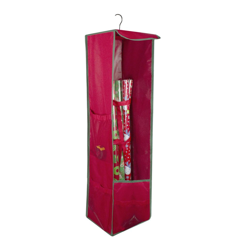36 VerticalHanging Christmas Decoration Organizer Storage Bag - 36" - Red and Green