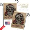 Ornament Collection Day of The Dead Garden Flag Set Wall Holder Fall Dia De Los Muertos Fiesta Mexican Party Autumntime House Decoration Banner Small Yard Gift Double-Sided, Thick Burlap, Made in USA view 3