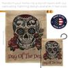 Ornament Collection Day of The Dead Garden Flag Set Wall Holder Fall Dia De Los Muertos Fiesta Mexican Party Autumntime House Decoration Banner Small Yard Gift Double-Sided, Thick Burlap, Made in USA view 4