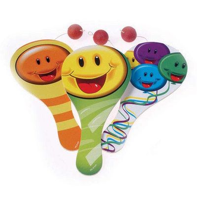 US Toy Company 1765 Smile Paddle Balls - Pack of 12