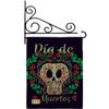Dia de Muertos Skeleton Garden Flag - Set Wall Holder Fall Day of Dead Los Fiesta Mexican Party Autumntime - House Decoration Banner Small Yard Gift Double-Sided Made In USA 13 X 18.5 view 1