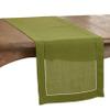 SARO LIFESTYLE Hemstitched Border Table Runner, 16"x120", Kiwi view 1