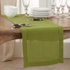 SARO LIFESTYLE Hemstitched Border Table Runner, 16"x120", Kiwi view 3