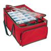 24" Red and Green Christmas Ornament Storage Bag with Removable Dividers view 1