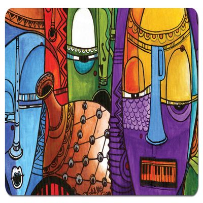 African American Expressions - Jazz Masks Floor Mat - Shower Mat